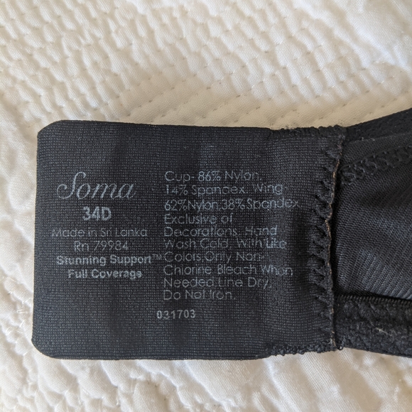Soma Stunning Support Full Coverage Bra 34D - Picture 3 of 3